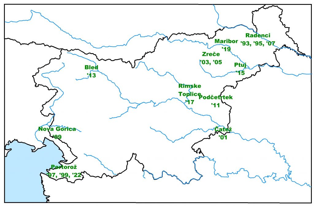Lokacije posvetov o varstvu rastlin v Sloveniji